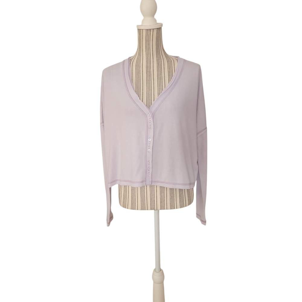 Out From Under UO LightPurple Soft WarmStretch Cropped Oversized Cardigan SizeSP